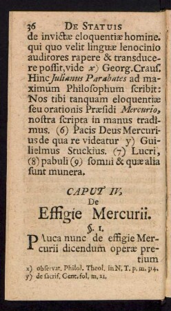 Caput IV, De Effigie Mercurii.