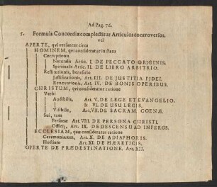 5. Formula Concordiae complectitur Articulos controversos, ...