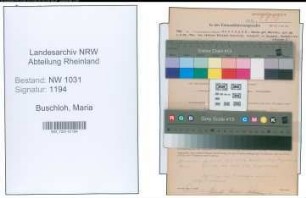 Entnazifizierung Maria Buschloh , geb. 01.06.1904 ()