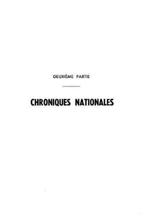 61-102, Deuxième partie: Chroniques nationales