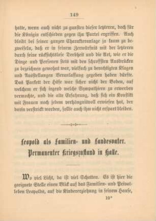 Leopold als Familien- und Landesvater. Permanenter Kriegszustand in Halle