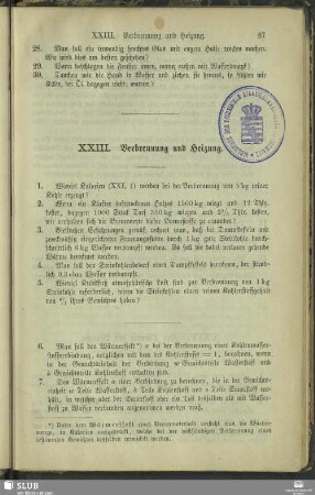 XXIII. Verbrennung und Heizung