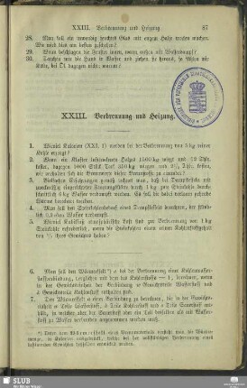XXIII. Verbrennung und Heizung