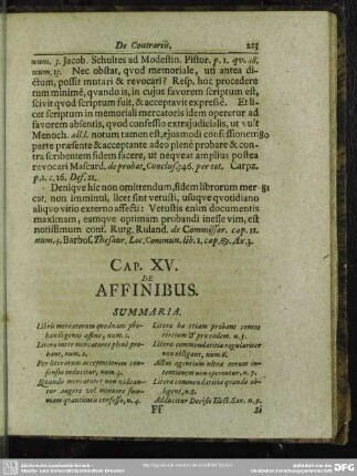 Cap. XV. De Affinibus
