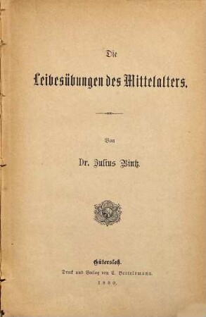 Die Leibesübungen des Mittelalters