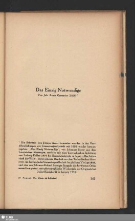 Das Einzig Notwendige