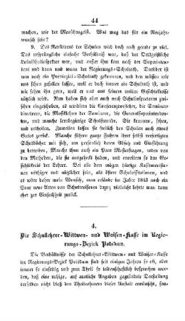 Die Schullehrer-Wittwen- und Waisen-Kasse im Regierungs - Bezirk Potsdam