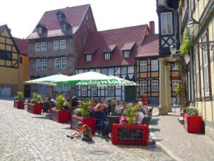 Quedlinburg - Schlossberg : Cafè am Schlossberg, aufgenommen in Quedlinburg am 29. April 2014. Foto Uwe Gerig