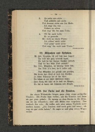 100. Der Fuchs und die Trauben.