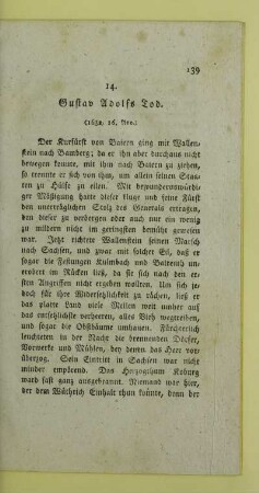 14. Gustav Adolfs Tod. (1632, 16. Nov.)