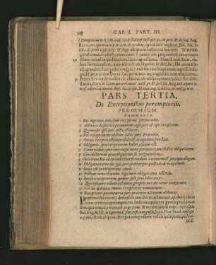 Pars Tertia. De Exceptionibus peremptoriis. [Proömium; Cap. I. - VII.]