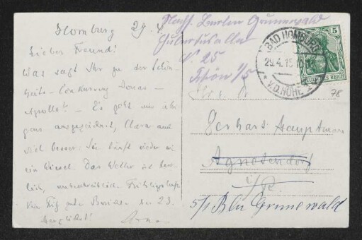 Brief von Paul Jonas an Gerhart Hauptmann