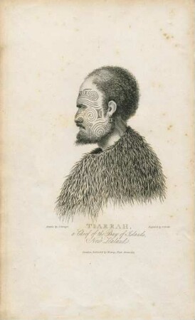 Portrait: Tiarrah, a Chief of the Bay of Islands, New Zealand