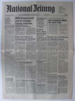 Tageszeitung der NDPD "National-Zeitung" zum "Runden Tisch" und zum bevorstehenden Besuch von Helmut Kohl