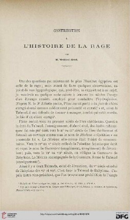 3.Ser. 4.1893: Contribution à l'histoire de la rage