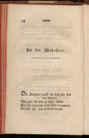 An die Wahrheit.