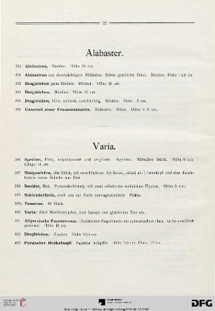 Alabaster (Nr. 390-395)