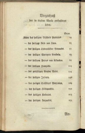 Verzeichniß der in diesem Werke enthaltener Leben.