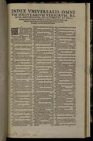 Index Universalis Omnium Singularium Verborum, Rerum, Materiarum, Quæstionum, Et Decisionum [...] contentarum [...]