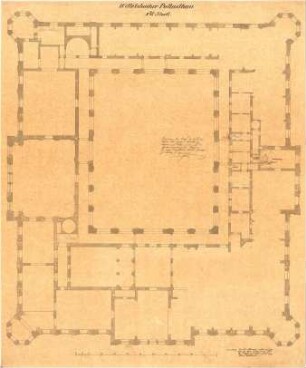 Gärtner, Friedrich von; München; Wittelsbacherpalast - Grundriss 1. OG