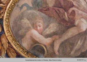 Apoll als Sonnengott zwischen Allegorien der vier Elemente : Allegorie der Luft & Juno und Jupiter