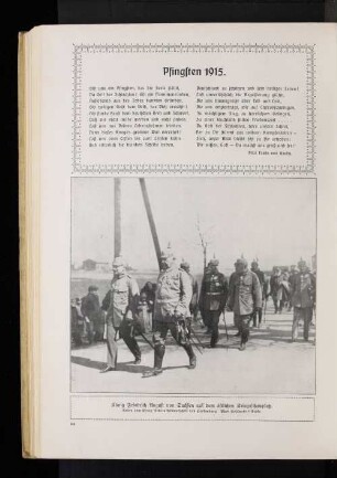 König Friedrich August von Sachsen auf dem östlichen Kriegsschauplatz. : Neben dem König Generalfeldmarschall von Hindenburg.