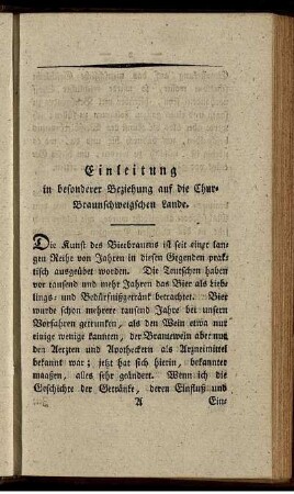 Einleitung in besoderer Beziehung auf die Chur-Braunschweigschen Lande.