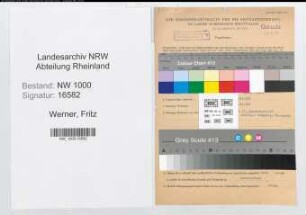 Entnazifizierung Fritz Werner, geb. 18.02.1912 (Studienassessor)
