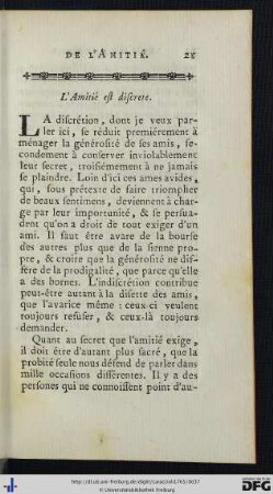 L’Amitié est discrete.