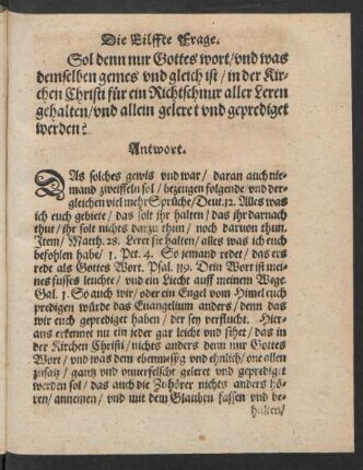 Die Eilffte Frage.