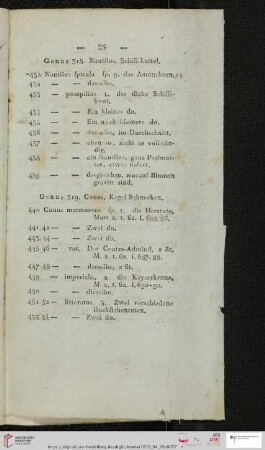 Genus 318. Nautilus. Schiffskuttel (Nr. 431 - 439)