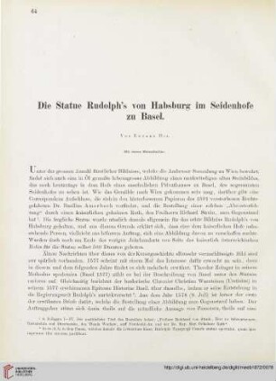17: Die Statue Rudolph's von Habsburg im Seidenhofe zu Basel