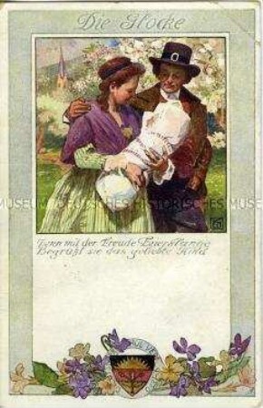 Illustration zum "Lied von der Glocke", Postkarte des Deutschen Schulvereins Nr.192