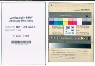 Entnazifizierung Ernst D´ham , geb. 03.08.1887 (Stadtsyndikus)