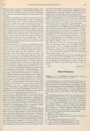 802-804 [Rezension] Rendsburg, Gary A., The redaction of Genesis