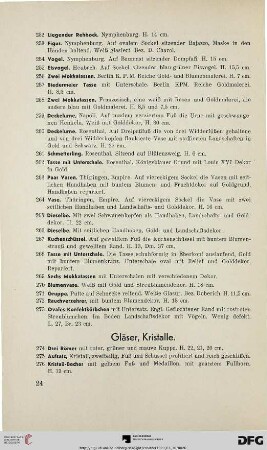 Gläser, Kristalle (Nr. 274-289)