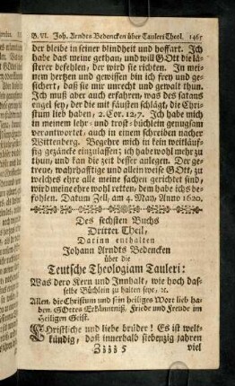 1465-1482, Des Sechsten Buchs dritter Theil