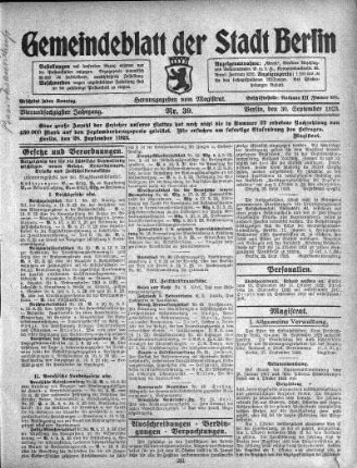 1923,39: Nr. 39, 30. September 1923