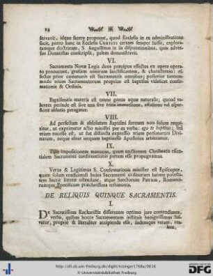 De Reliquis Quinque Sacramentis