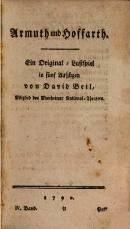 Deutsche Schaubühne. 16 = Jg. 2,Bd. 4. 1790