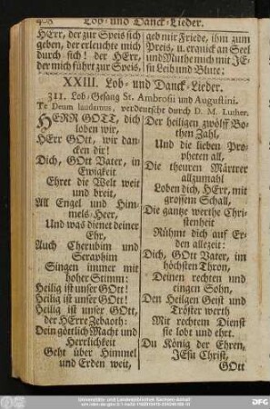 XXIII. Lob- und Danck-Lieder.