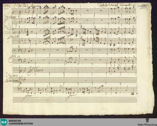 Ciro riconosciuto. Excerpts - Mus. Hs. 220 : S, orch