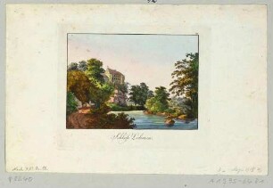 Das Schloss in Lohmen im Liebethaler Grund an der Wesenitz in der Sächsischen Schweiz von Osten