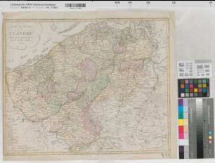 Flandern Übersichtskarte Nouvelle Carte de la Province de Flandre 1793 6 frz. Meilen = 7,7 cm 44 x 54,5 kol. Stich: M. Will, Augsburg Jean Walch B Nr. 329b