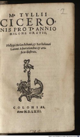 Pro T. Annio Milone Oratio