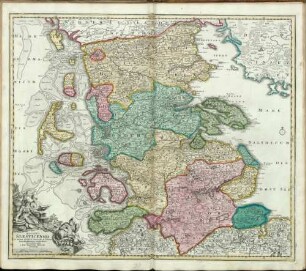 Ducatus Slesvicensis in omnes eiusdem Generales et Particulares Praefecturas exacte divisi Nova Tabula