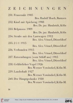 Zeichnungen (Nr. 231-240)