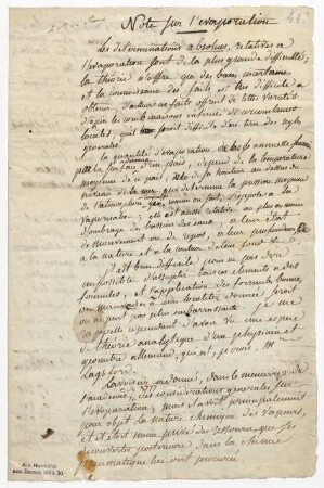 Note sur l'évaporation.
