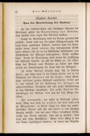 Fünftes Kapitel. Von der Bearbeitung des Bodens.