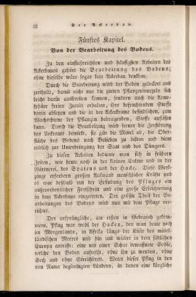 Fünftes Kapitel. Von der Bearbeitung des Bodens.